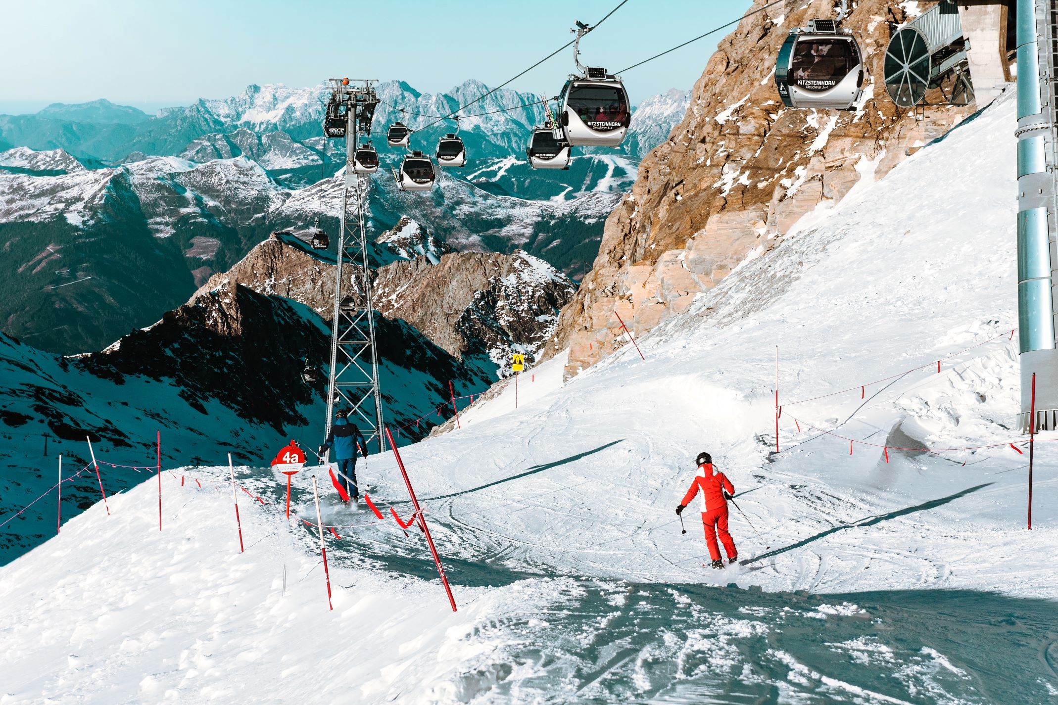 A Person Is Skiing Down a Mountain Near Their Chalet